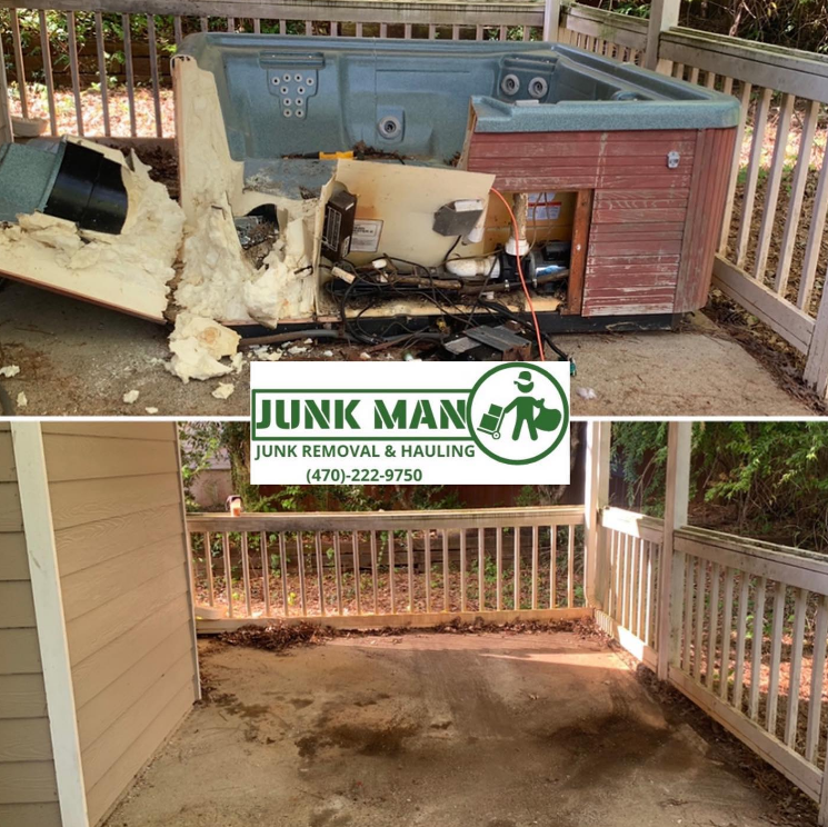 Junk Man providing hot tub removal.